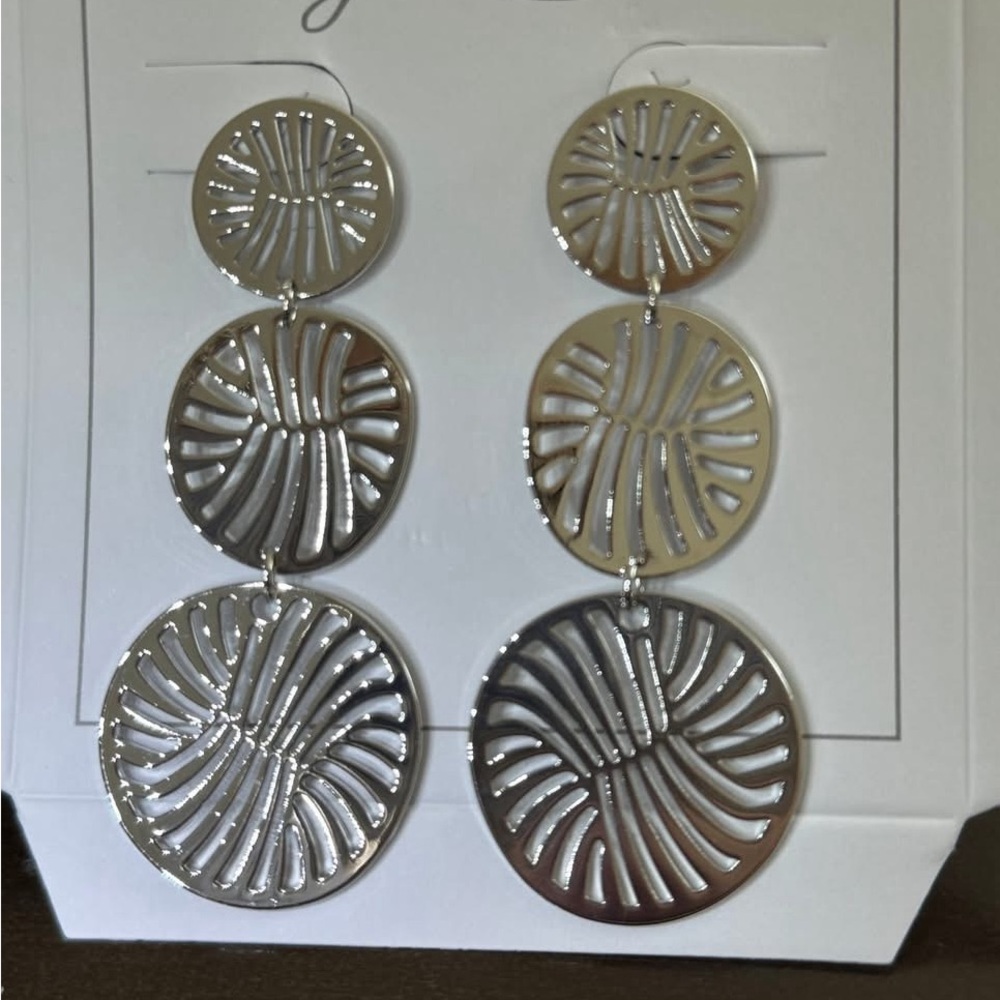 JBloom Seraphina Drop Silver Stainless earrings NEW with gift box. RETIRED